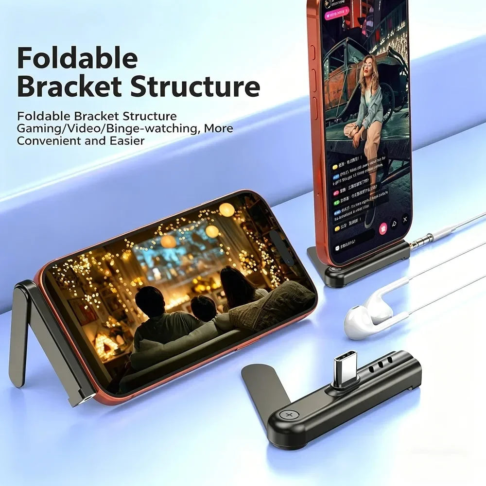 USB-C to 3.5mm Audio Adapter with Foldable Phone Stand Audio Adapter Babs