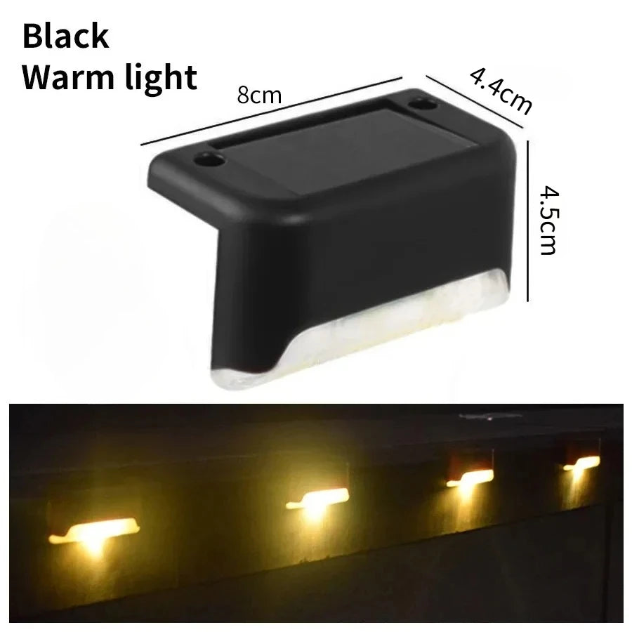 Solar LED Stair Lights – IP65 Waterproof Fence & Garden Lights Solar Outdoor Light Babs Black Warm Light