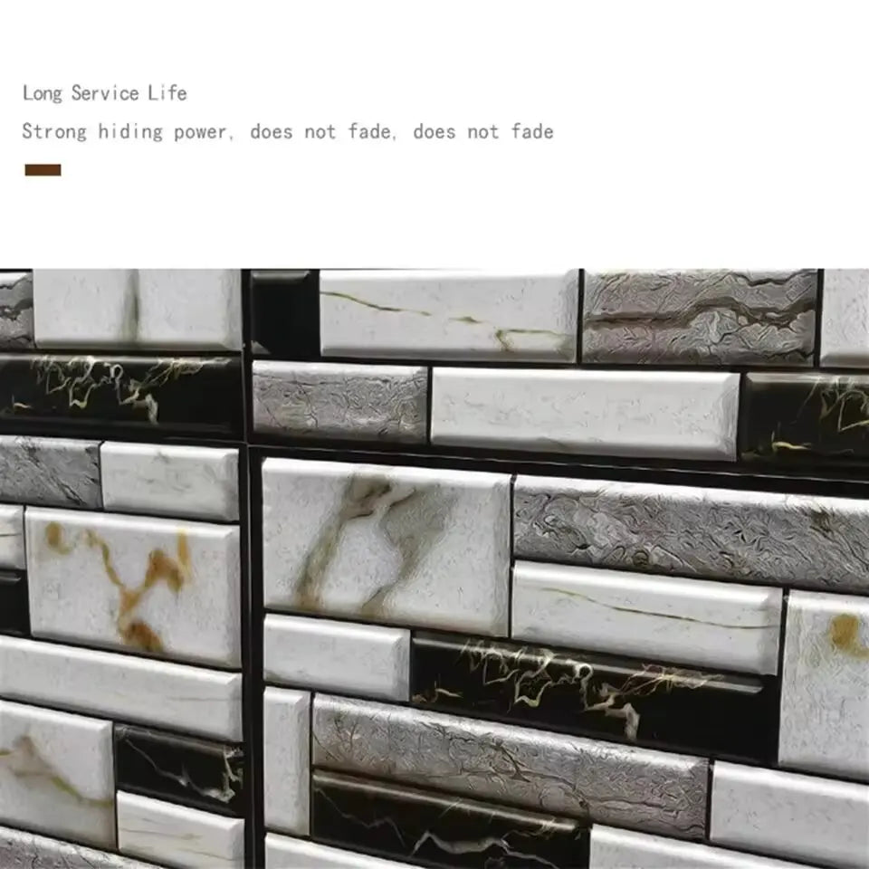 3D Self-Adhesive Tile Wall Stickers – Waterproof PVC Decor 3D Wall Stickers Babs