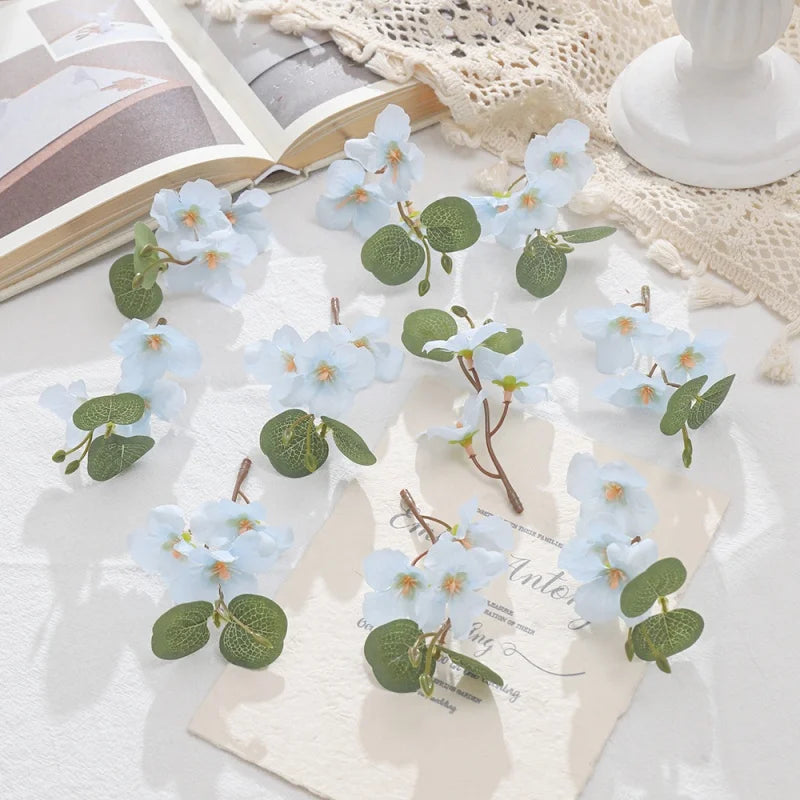Silk Rose Artificial Flowers Long Stem 10/20 Pcs – Wedding Decor Artificial Silk Flowers Babs Blue 20Pcs