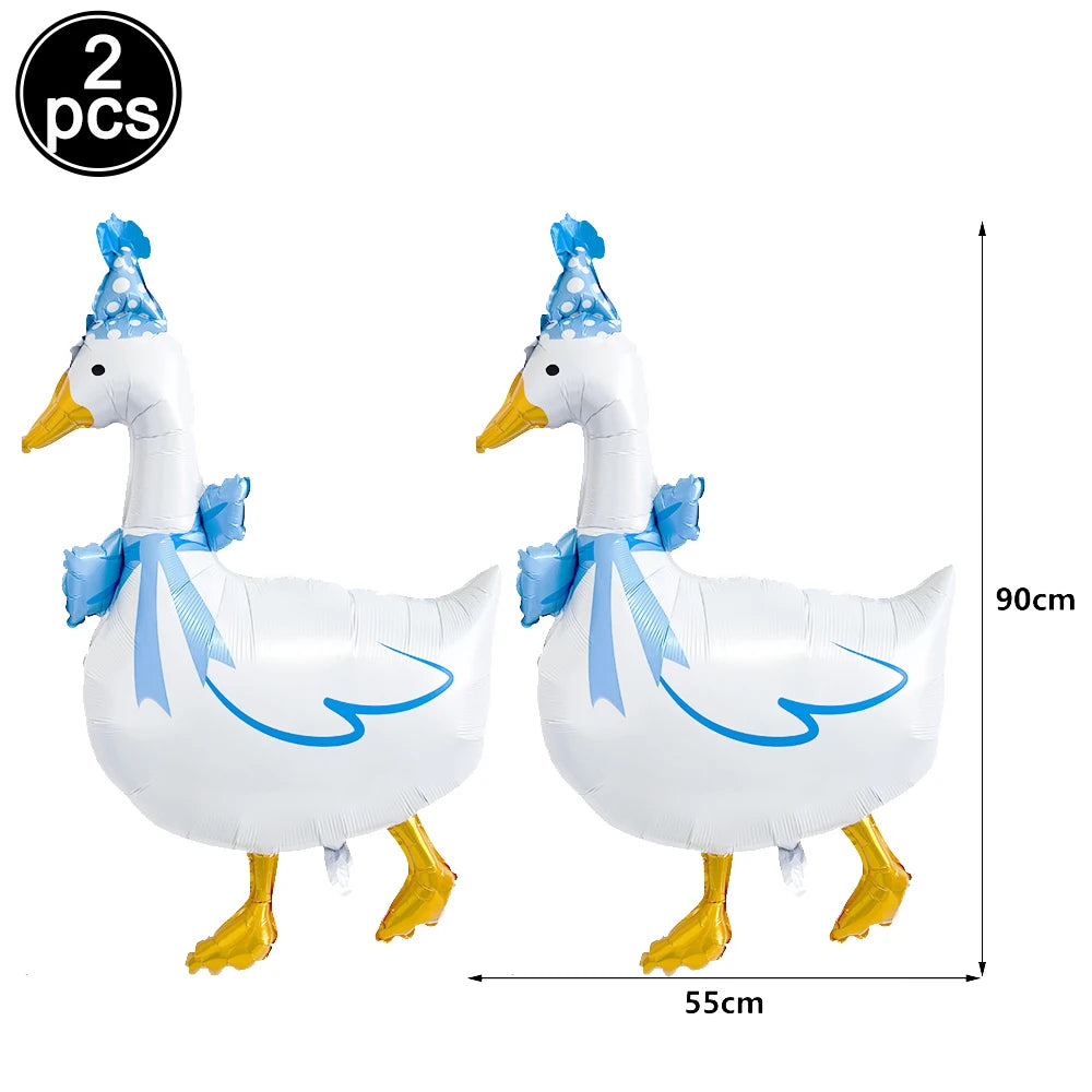 Goose 1st Birthday Foil Balloon Set – Farm Animal Party Decor Birthday Foil Balloon Set Babs Emerald As pictures show
