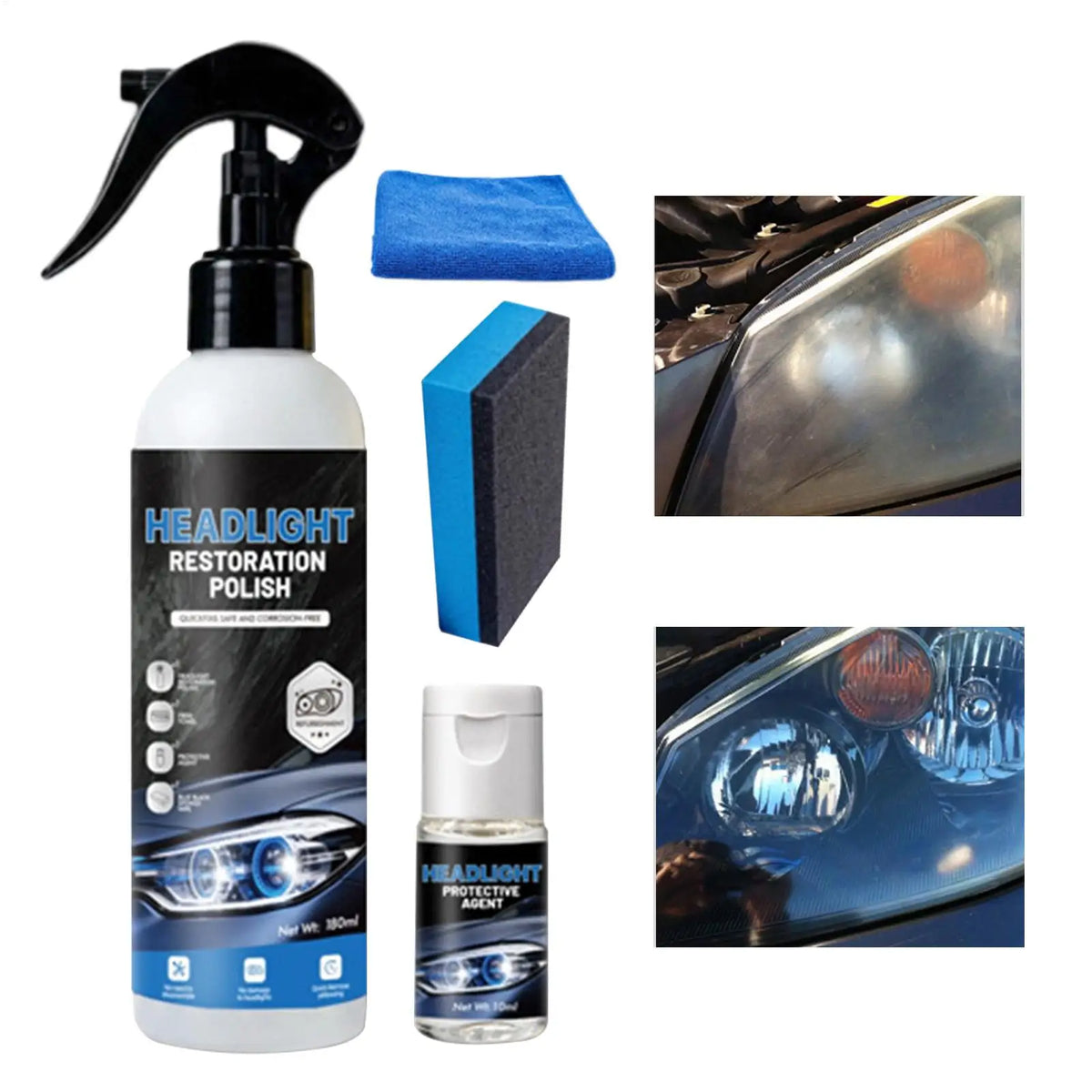 Car Headlight Restoration Kit – Polish & Anti-Oxidation Liquid Headlight Restoration Kit Babs