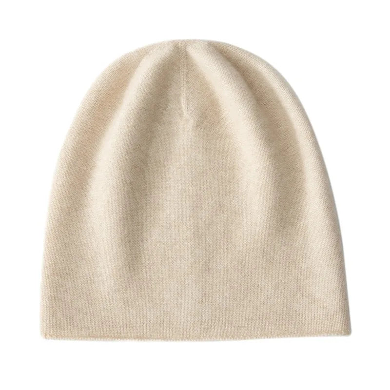 100% Cashmere Winter Beanie – Warm Slouchy Knit Hat Cashmere Knit Beanie Babs Ivory