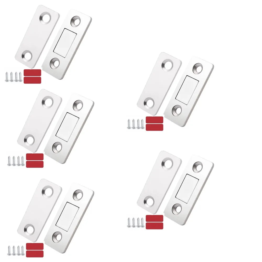 5-Set Ultra-Thin Magnetic Cabinet Catches & Drawer Magnets Magnetic Cabinet Catch Babs Silver