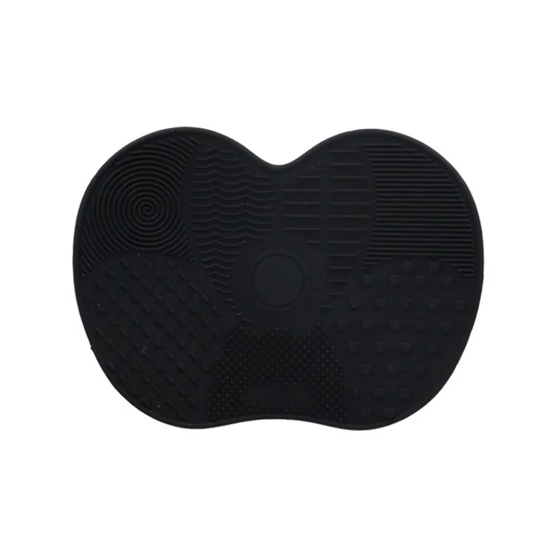Silicone Apple Makeup Brush Cleaner Pad with Suction Cup Makeup Brush Cleaner Babs 1PC-Black