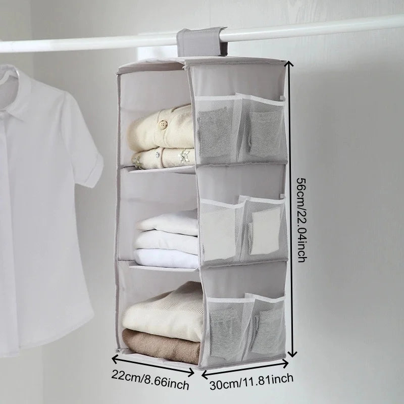 Foldable Hanging Closet Organizer – Clothes, Bags & Shoes Closet Hanging Organizer Babs