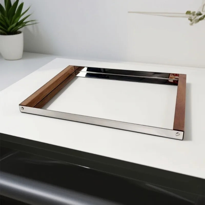 Stainless Steel Rectangular Storage & Serving Tray | Modern Luxury Storage Organizer Tray Babs