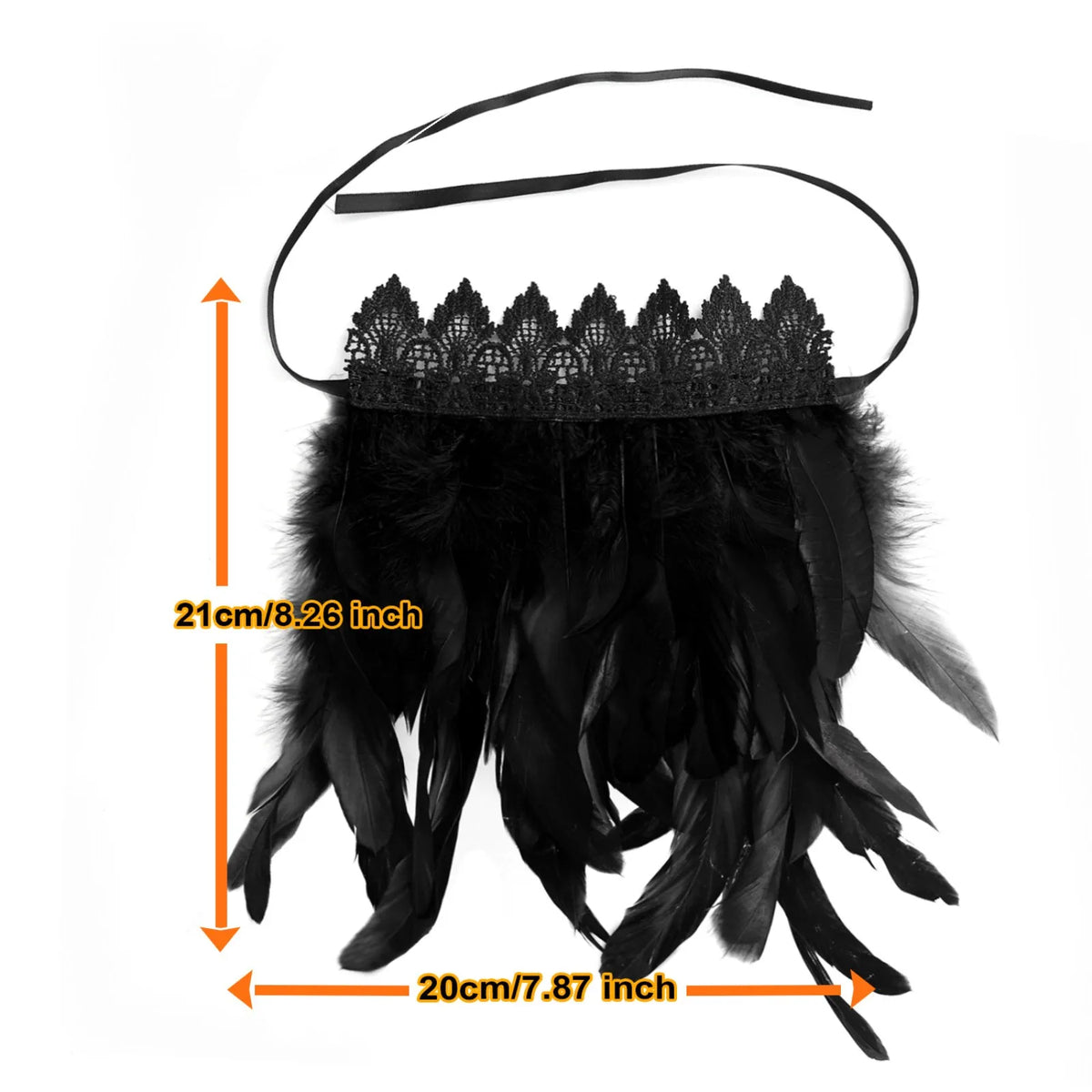 Black Feather Wrist Cuffs – Gothic Punk Halloween Costume Costume Wrist Cuffs Babs