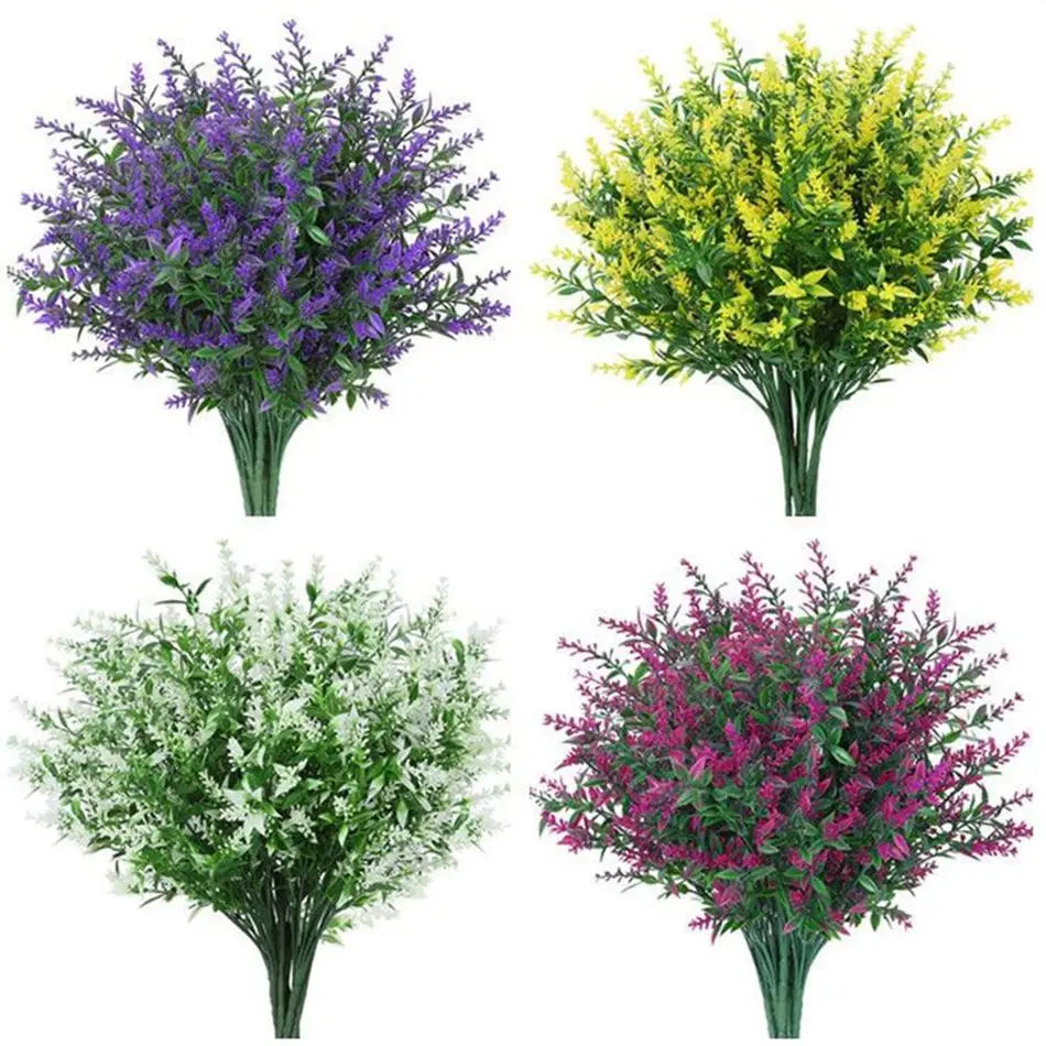 Artificial Lavender Bouquet – Fake Plastic Flowers for Home & Wedding Artificial Flower Bouquet Babs