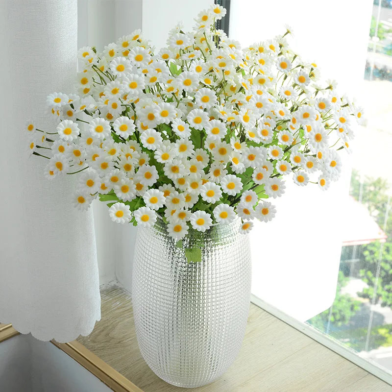 Artificial Silk Daisy Bouquet – Fake Flowers for Home & Wedding Artificial Flower Bouquet Babs
