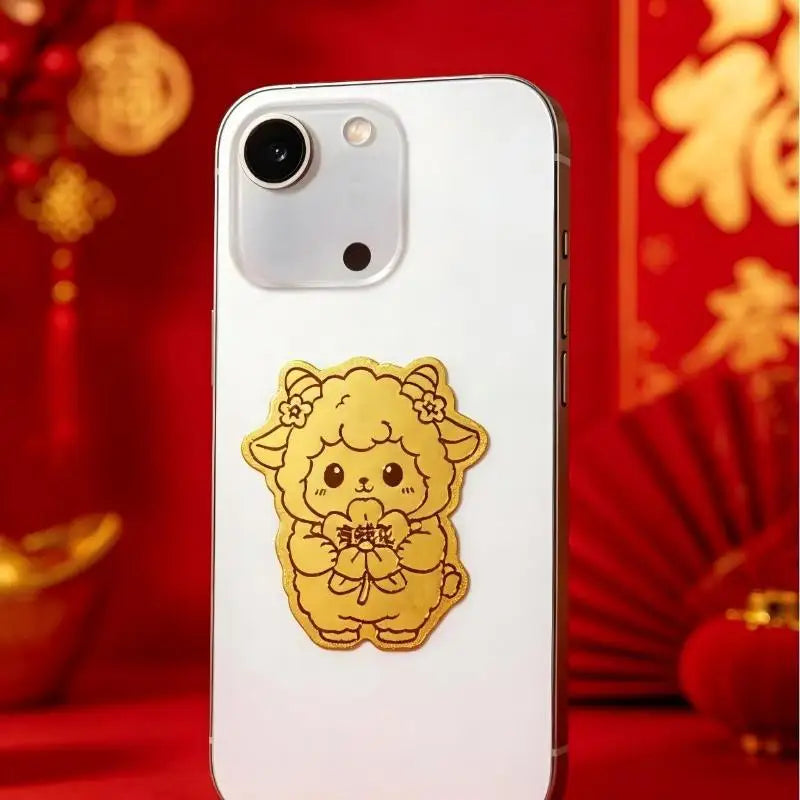 2027 Year of Goat Gold Foil Phone Sticker – Lucky Decal Phone Sticker Decal Babs