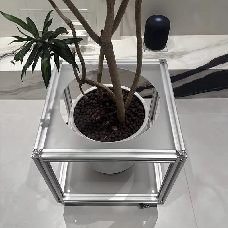 Aluminum Rotating Flowerpot Display Stand | Plant Cart Plant Display Stand Babs
