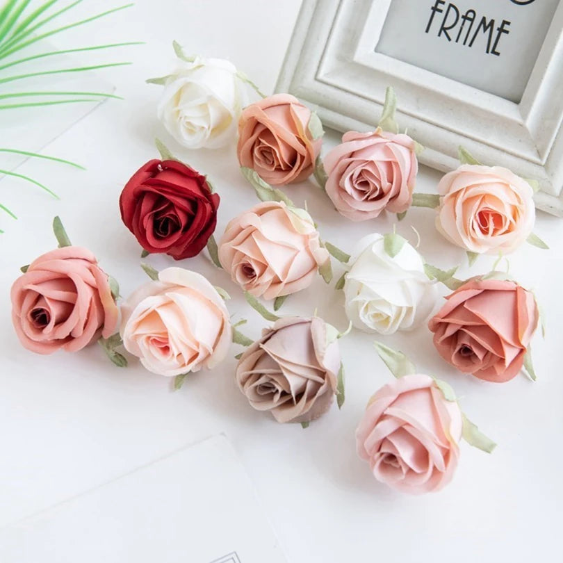 30/60pcs Silk Rose Heads – Wedding, Home & Party Décor Artificial Silk Flowers Babs