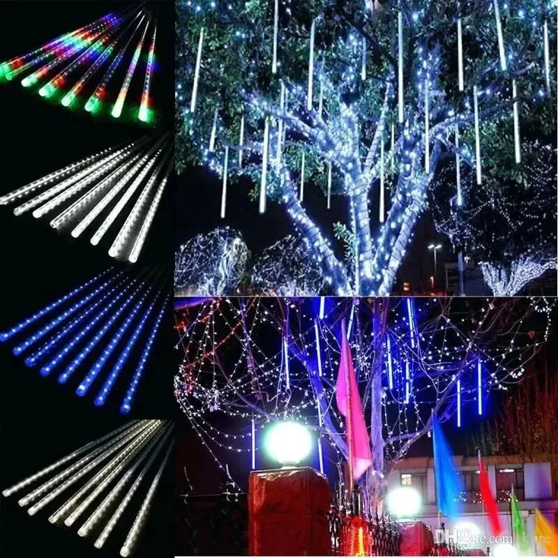 Meteor Shower LED String Lights 8 Tubes – Outdoor Christmas Décor LED Meteor Shower Lights Babs