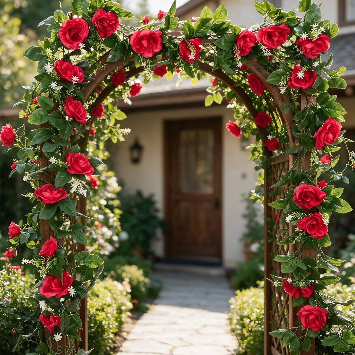 2-Pc Artificial Rose Wreath – Wedding, Garden & Home Wall Décor Artificial Flower Wreath Babs