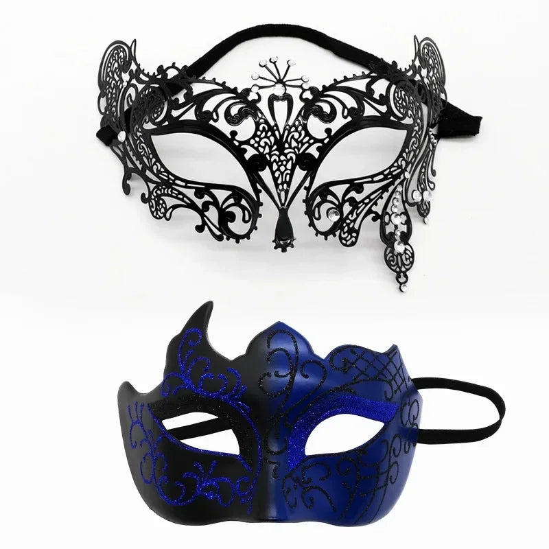 Couple Masquerade Masks Set – Halloween Carnival Cosplay Party Masquerade Mask Set Babs 8a