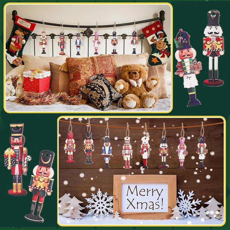 20Pcs Wooden Nutcracker Soldier Christmas Tree Ornaments Christmas Tree Ornaments Babs