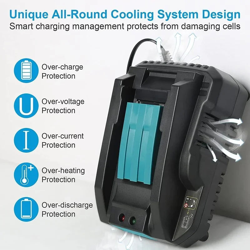 Rapid Charger for Makita 14.4V–18V Li-Ion Battery DC18RC Battery Charger Babs