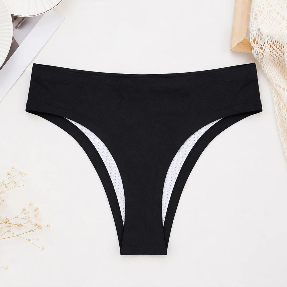 Women's Seamless No-Show Anti Camel Toe Thong Panties Seamless Thong Panties Babs Black M 1pc
