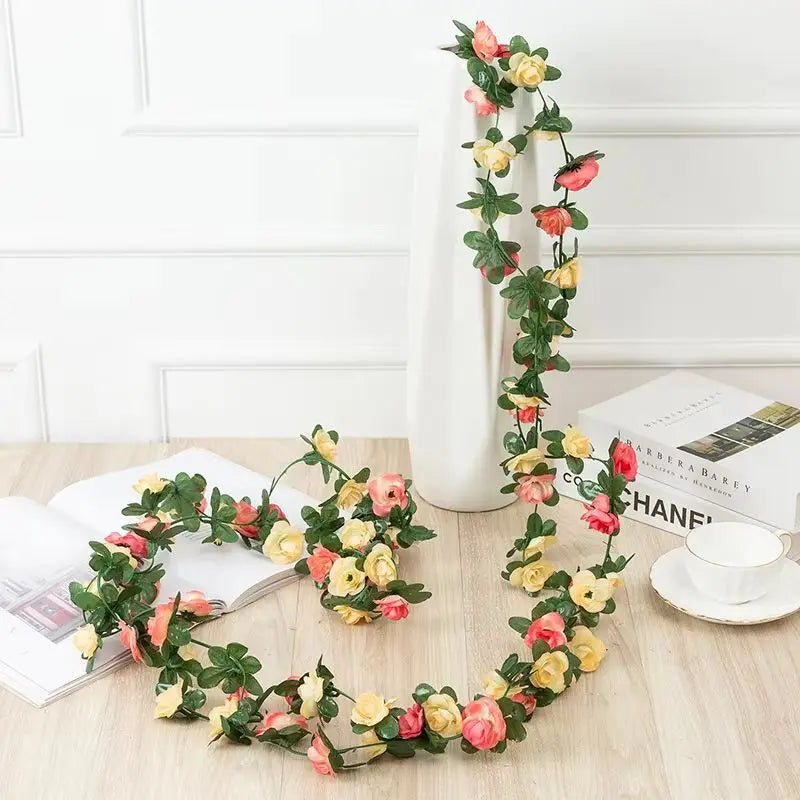 Silk Rose Artificial Flower Garland 2.2M – Wedding Home Decor Artificial Flower Garland Babs color 5