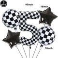 5-Piece Race Car Foil Balloon Set – 40" Checkered Number Balloons Party Foil Balloons Babs Number 5 As show