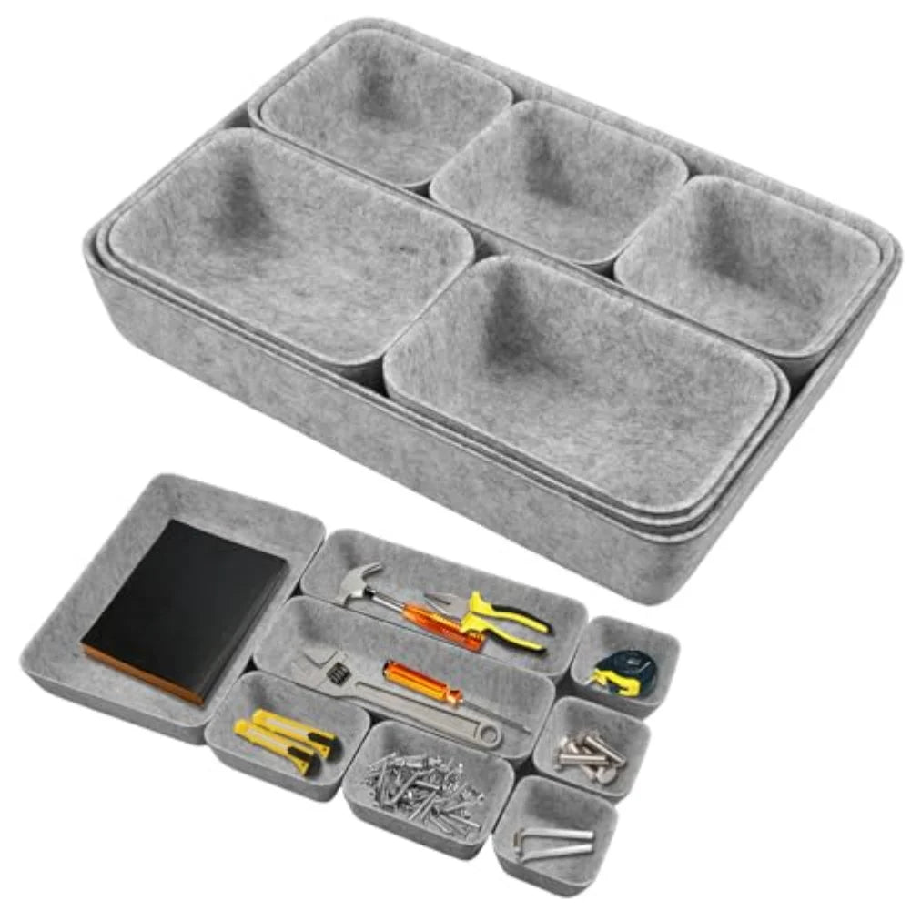 8-Piece Felt Storage Box Organizer – Jewelry & Makeup Felt Storage Organizer Babs