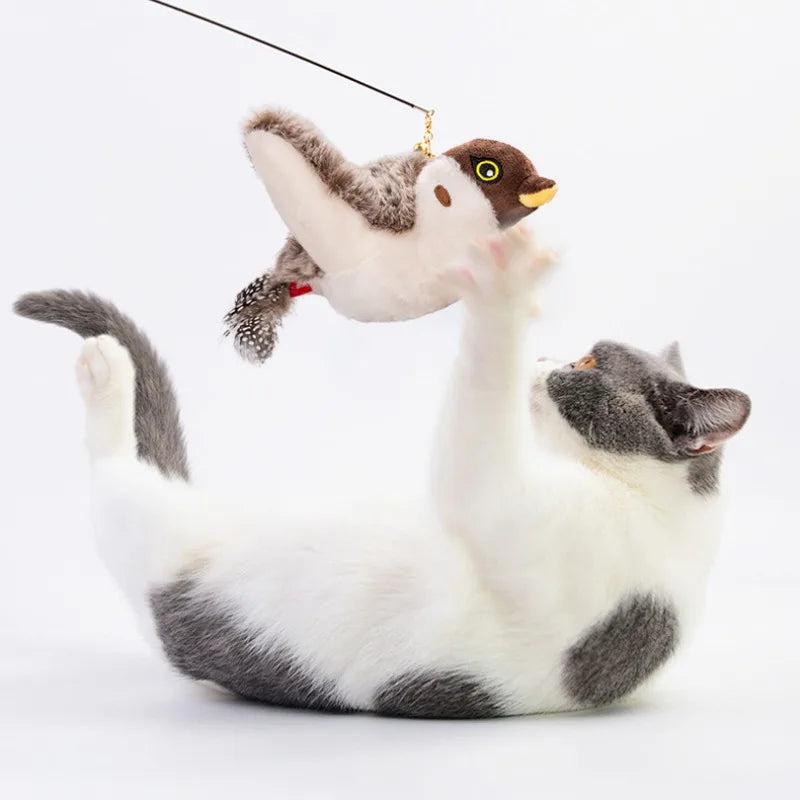 Interactive Electric Bird Cat Toy with Catnip | USB Rechargeable Interactive Cat Toy Babs