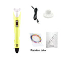 USB 3D Printing Pen | LED Display, PLA Filament, Adjustable Speed 3D Drawing Pen Babs Yellow