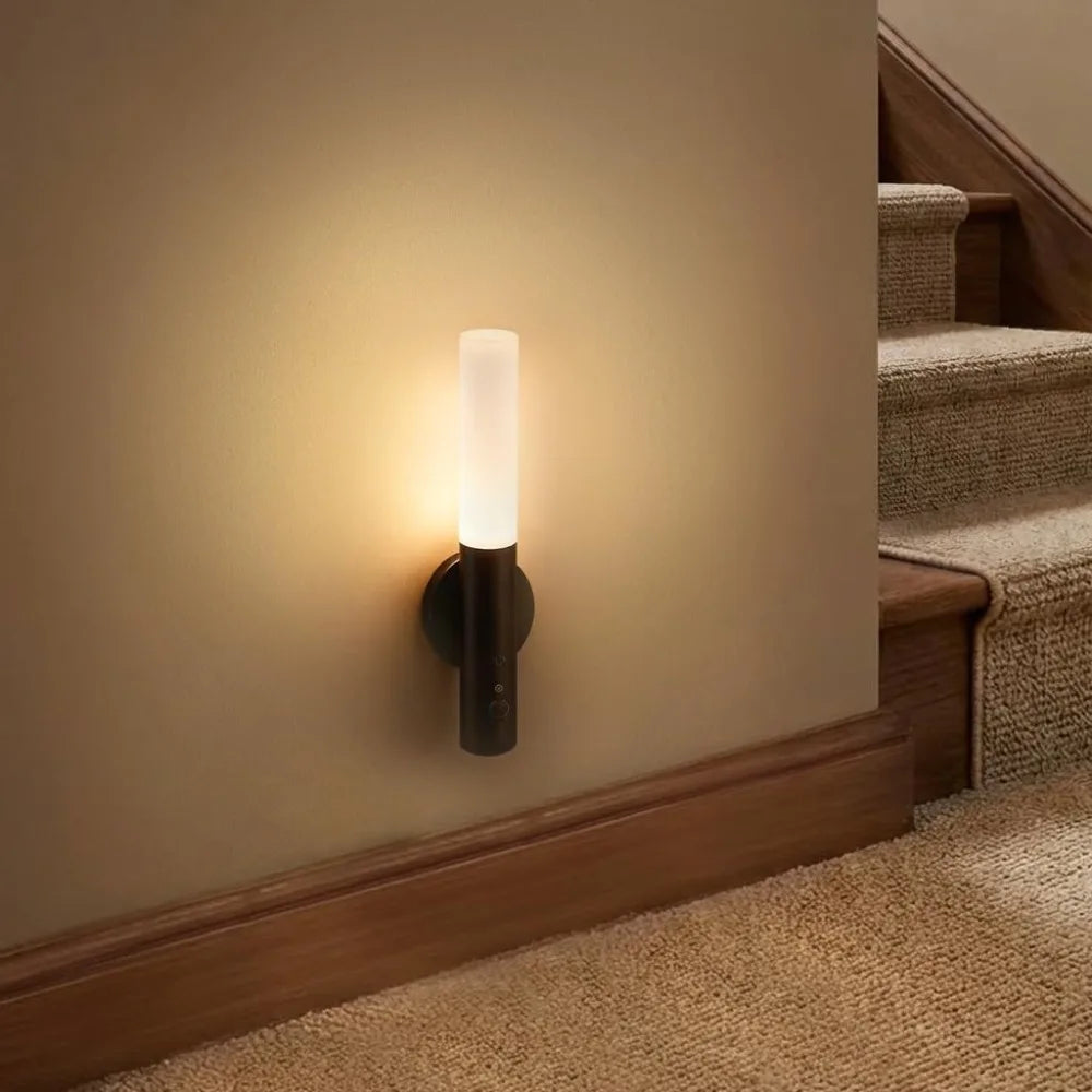 LED Motion Sensor Rechargeable Wall Night Light – Black Motion Sensor Wall Light Babs