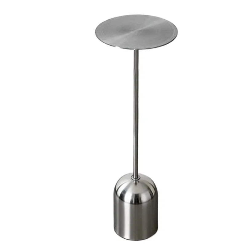 Modern Round Metal Side Table – Minimalist Silver Coffee Table Metal Side Table Babs
