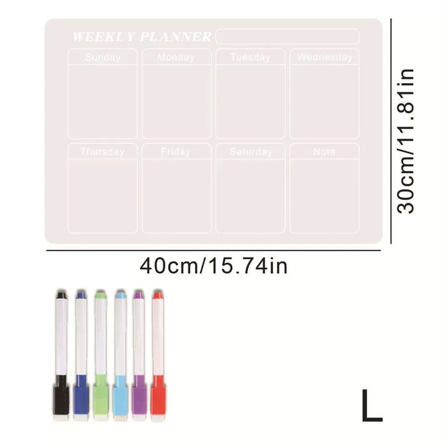 Acrylic Magnetic Whiteboard Weekly Planner with Erasable Pen Magnetic Whiteboard Planner Babs white