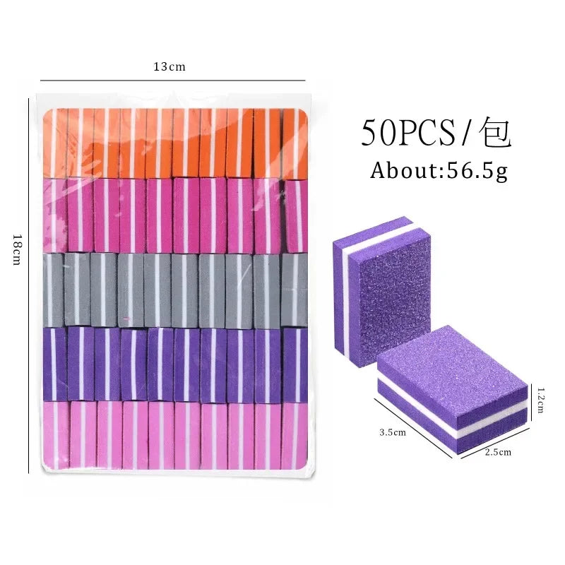 50pcs Mini Nail Files Buffer Set – Manicure & Pedicure Sanding Blocks Nail Buffer Set Babs