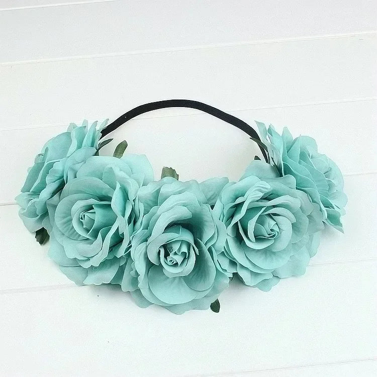 10-Pack Rose Flower Headband Wreath – Wedding & Party Set Floral Wreath Headband Babs 12