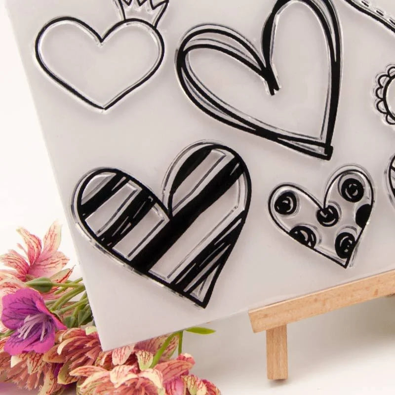 Love Heart Clear Silicone Cling Stamp for Scrapbooking DIY Silicone Cling Stamp Babs