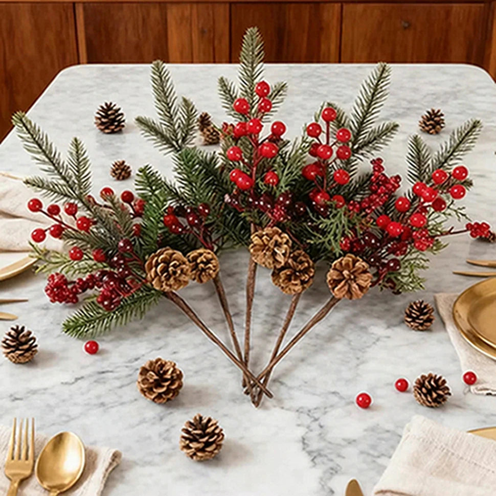 Artificial Red Fruit Berry Branches – Holiday & Wedding Décor Artificial Décor Branch Babs