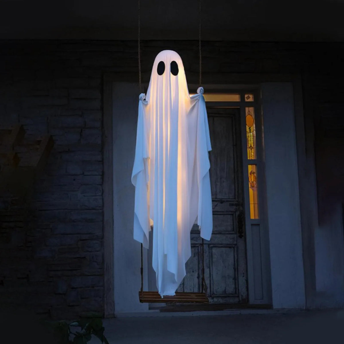 5ft Glowing Ghost Lantern Halloween Hanging Decoration with LED Halloween Hanging Decoration Babs color One Size