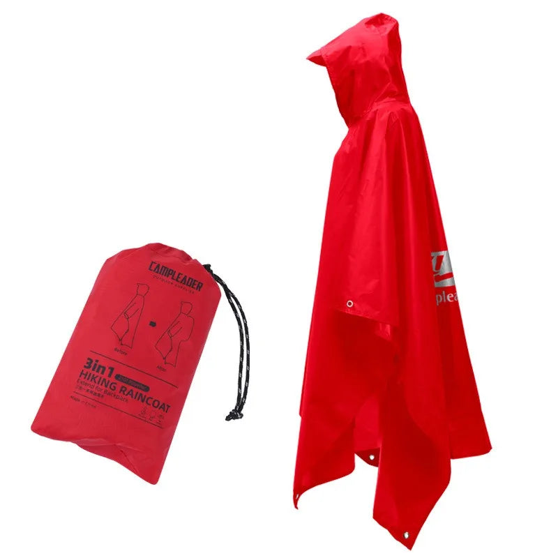 Waterproof Hooded Rain Poncho – Unisex Adult Cape Raincoat Rain Poncho Babs 5-Red