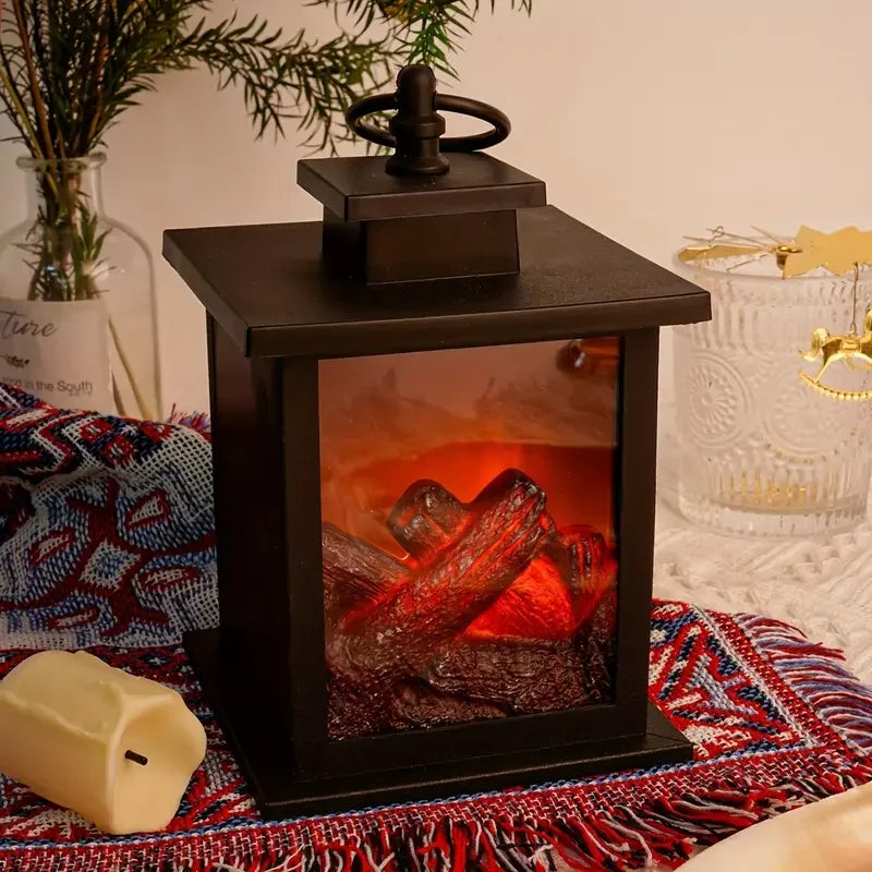 LED Fireplace Lamp Realistic Flame – Battery & USB Tabletop Decor Decorative Flame Lamp Babs