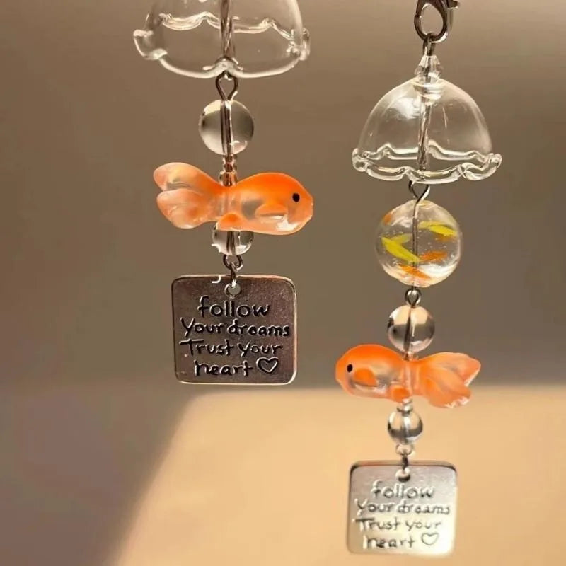 Goldfish Handmade Bead Pendant – Fish Wind Chime Bag Charm Bead Pendant Charm Babs