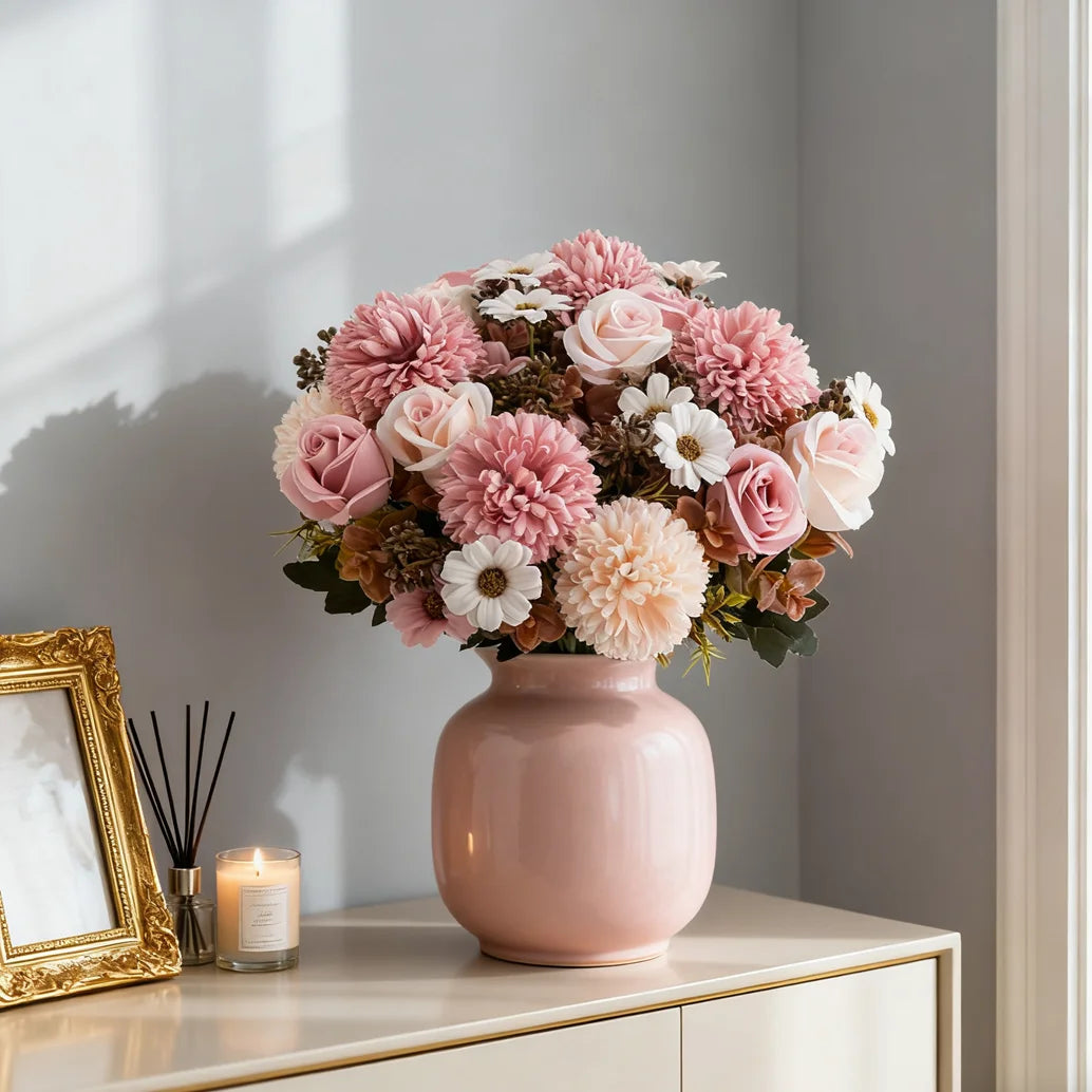 Artificial Silk Rose Bouquet for Weddings & Home Décor Artificial Flower Bouquet Babs