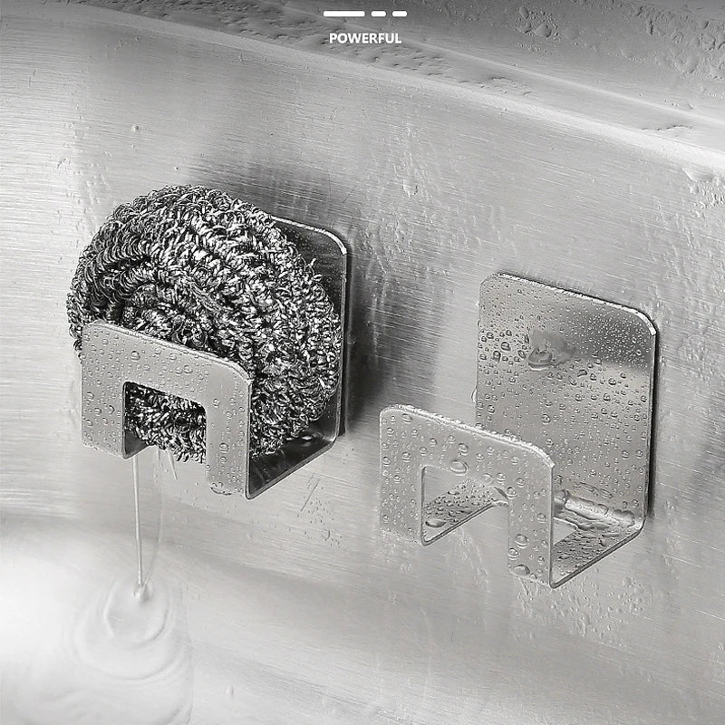 Stainless Steel Sponge Holder Self-Adhesive Kitchen Sink Rack Kitchen Sink Organizer Babs