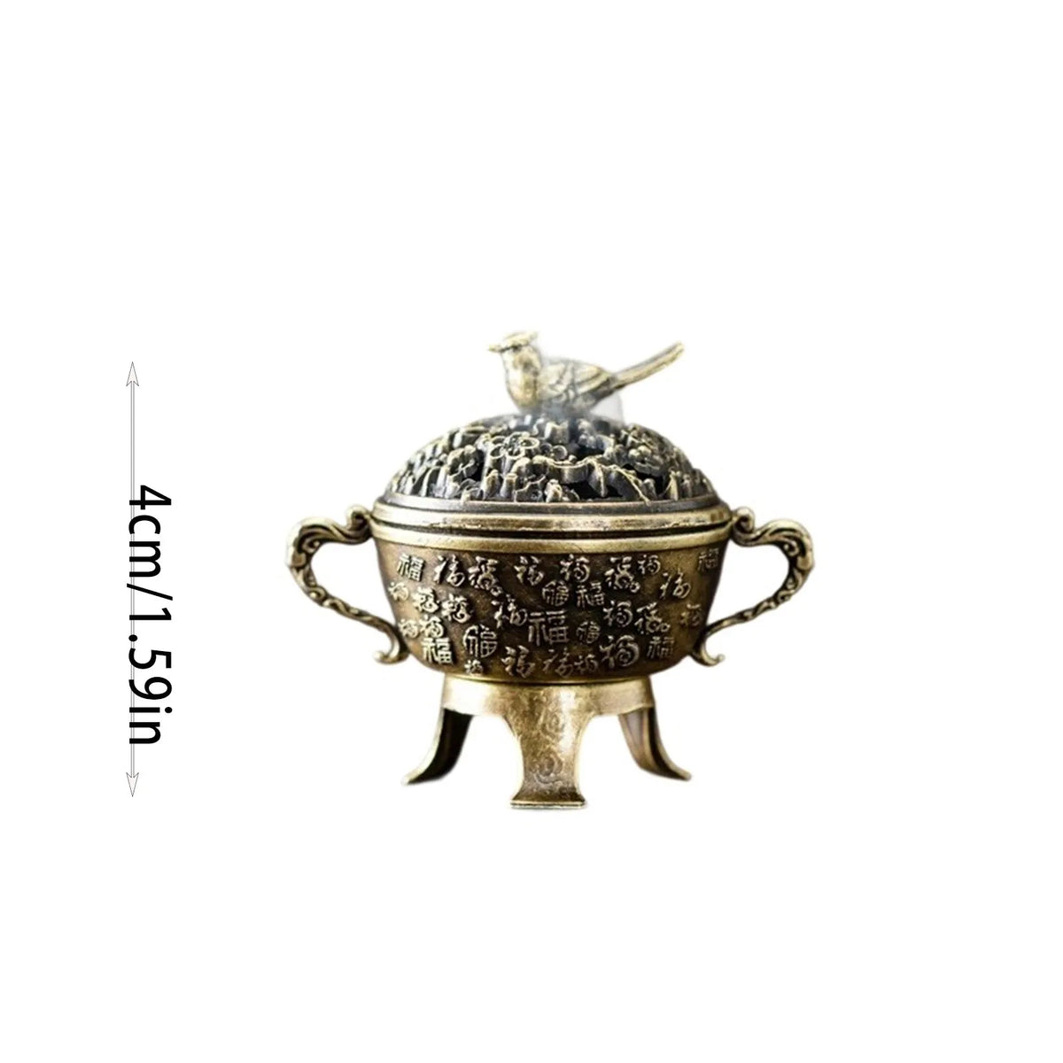 Vintage Brass Incense Burner – 3-Legged Hollow Censer with Lid Incense Burner Babs B One Size