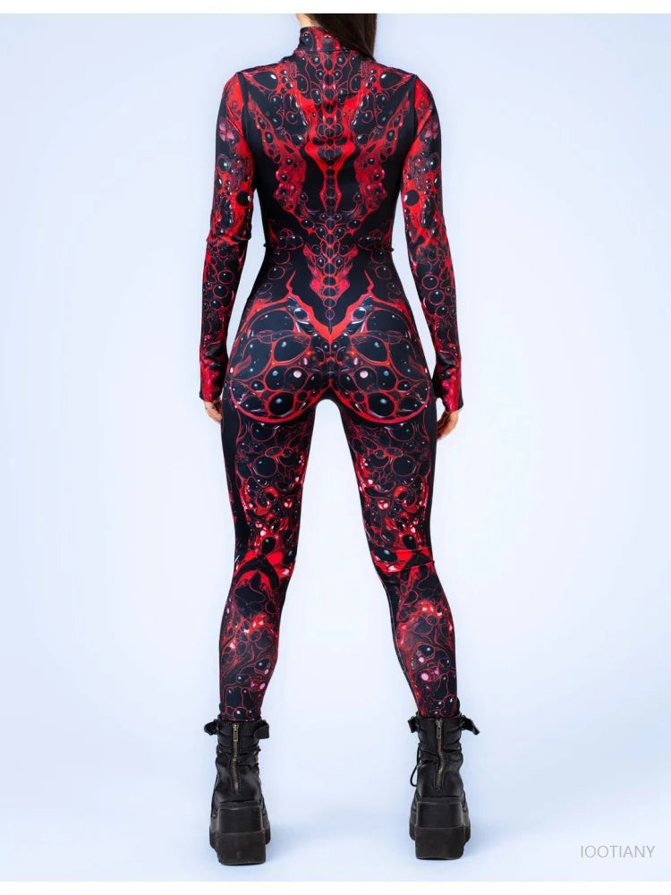 3D Flame Bodysuit – Women's Halloween & Carnival Costume Costume Bodysuit Babs