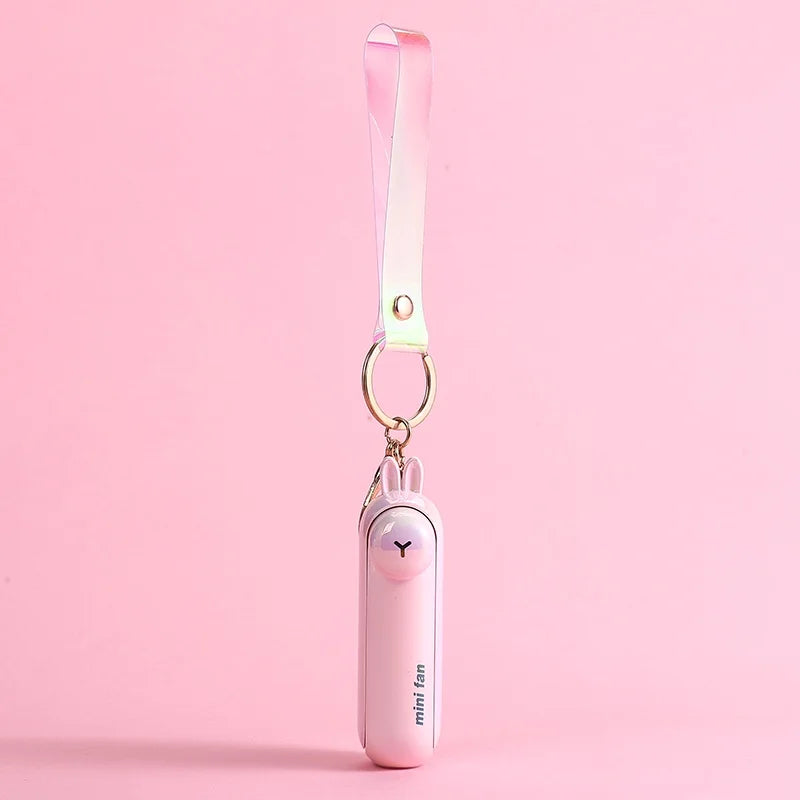 Laser Fantasy Pet Keychain Mini Portable Electric Fan Mini Portable Fan Babs Pink