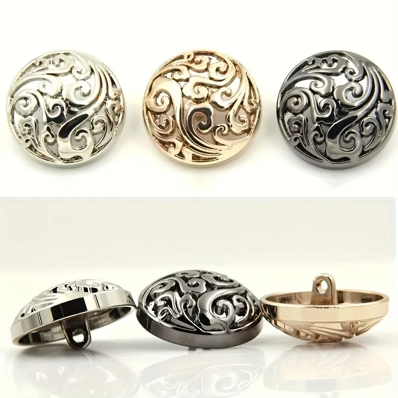 10 Retro Hollowed Metal Shank Buttons 15/25mm – DIY Sewing Decorative Sewing Buttons Babs