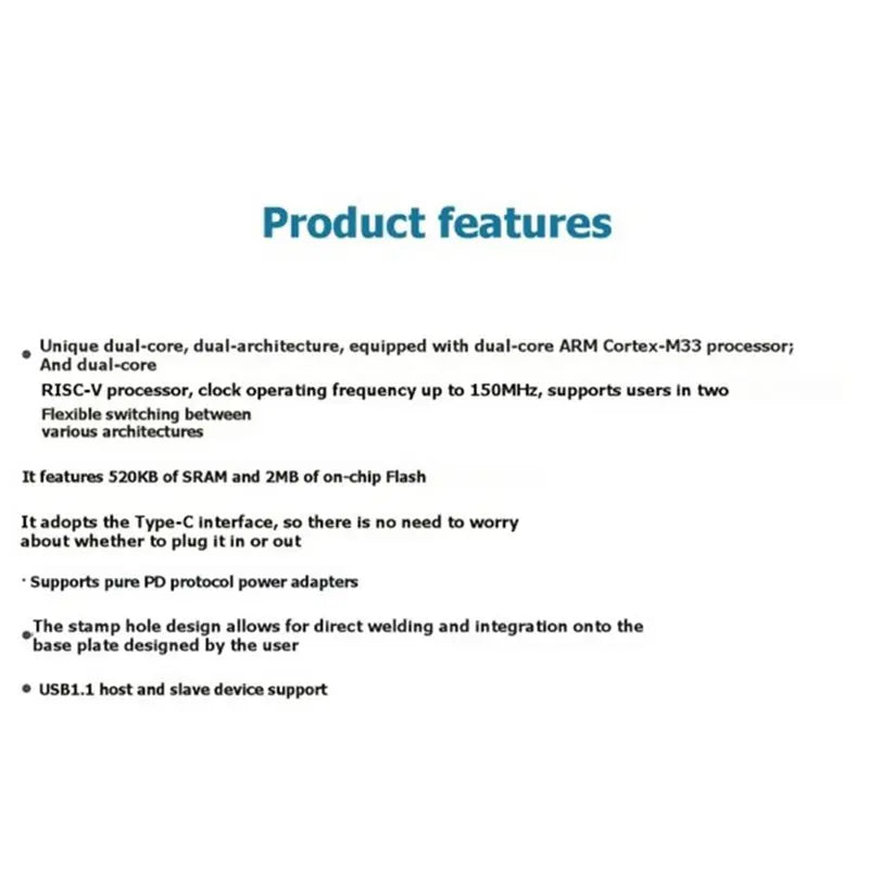 RP2350A USB-C Dev Board 2-Pack | Raspberry Pi MCU Mini Board Microcontroller Dev Board Babs