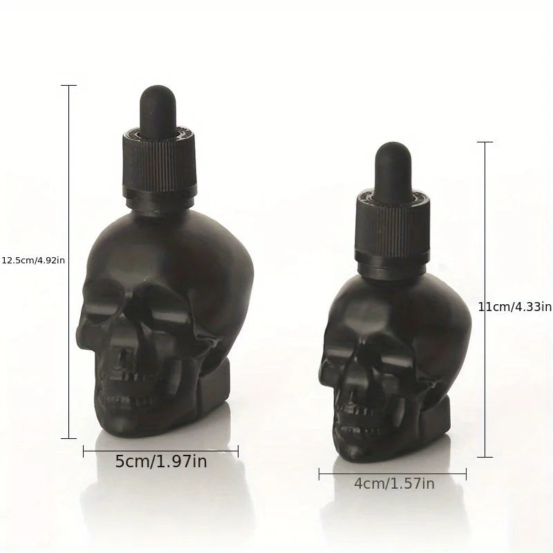 Black Skull Glass Dropper Bottles 30ml & 60ml – Essential Oils Glass Dropper Bottle Babs