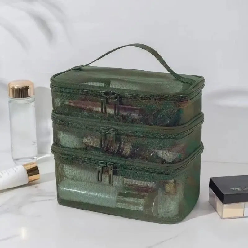 Large Capacity Transparent Mesh Travel Toiletry Makeup Bag Travel Toiletry Bag Babs