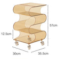 Movable Coffee Table with Storage & Rollers – Modern Side Table Rolling Side Table Babs Transparent Orange