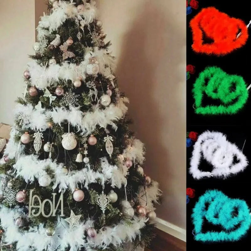 2PCS 2M Christmas Feather Boa Garland – Party & DIY Décor Feather Boa Garland Babs